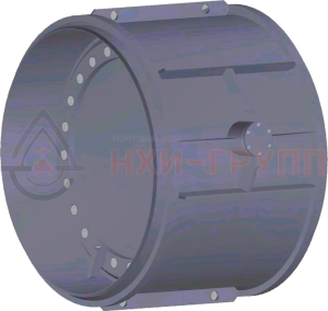 Клапан обратный поворотный с демпфером под приварку 19нж20р DN 2000 PN 0,63 МПа У1, корпус ст. 08Х18Н10