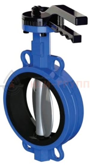 Дисковый затвор поворотный с симметричным диском и уплотнением из эластомера межфланцевый с гладкими проушинами двусторонний ручной ЗДП-СДУЭ.МФГП.ДС.Р.НХИ.100.016.03.03.03.УХЛ1 DN 100 PN 1,6 МПа