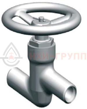 Запорный клапан (вентиль) под приварку ручной 1456-50-М DN 50 PN 10 МПа  Т250 °С, корпус ст. 20