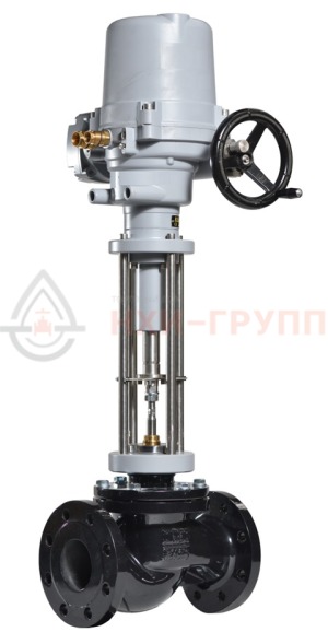регулирующий клапан односедельный фланцевый 25ч945п DN 250 PN 1,6 МПа У3 (Kvy - ? м?/ч) с ЭИМ, корпус чугун