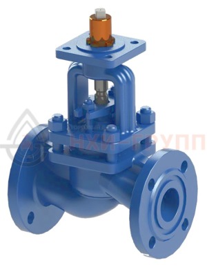 Запорный клапан сальниковый фланцевый под электропривод 15нж965нж DN 50 PN 1,6 МПа УХЛ1, корпус ст. 12Х18Н9ТЛ, класс герметичности «А» по ГОСТ 9544-2015