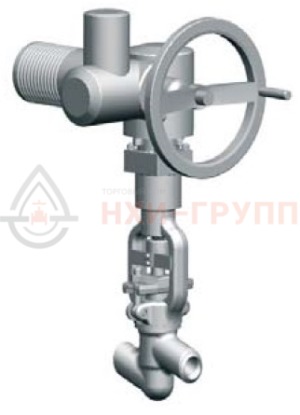 Запорный клапан (вентиль) под приварку с электроприводом (792-Э-0а-01) 1052-65-Э DN 65 PN 23,5 МПа Т250 °С , корпус ст. 20