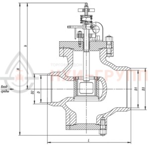 регулирующий клапан под приварку ручной 6с-9-2 DN 100 PN 10,0 МПа Т450 °С, корпус ст. 25Л