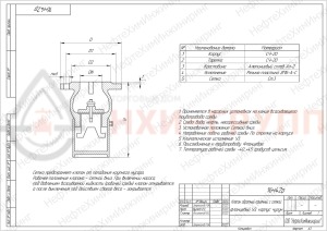 Обратный клапан приемный с сеткой фланцевый 16ч42р DN 50 PN 0,25 МПа У3, корпус чугун