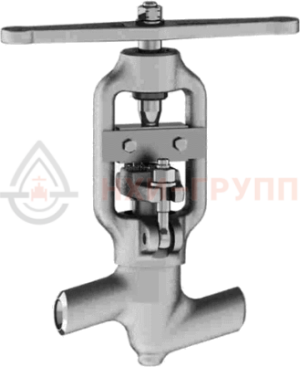 Запорный клапан (вентиль) под приварку ручной 1456-25-М DN 25 PN 10 МПа  Т250 °С, корпус ст. 20
