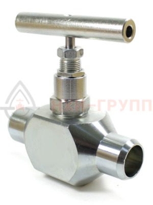 Запорный клапан игольчатый под приварку ручной 15с67бк DN 6 PN 16 МПа У1, корпус ст. 20, класс герметичности «А» по ГОСТ 9544-2015