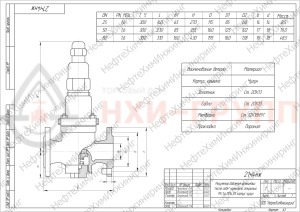 Регулятор давления фланцевый "после себя" нормально открытый 21ч4нж DN 50 PN 1,6 МПа У3, корпус чугун