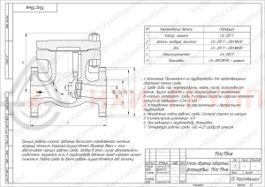 Обратный клапан поворотный фланцевый 19лс19нж DN 100 PN 16 МПа ХЛ1, корпус ст. 20ГЛ