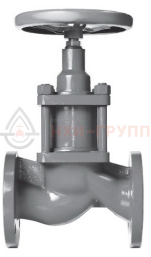 Запорный клапан сильфонный фланцевый ручной 15с66нж DN 40 PN 4 МПа У1, корпус ст. 25Л, класс герметичности «А» по ГОСТ 9544-2015