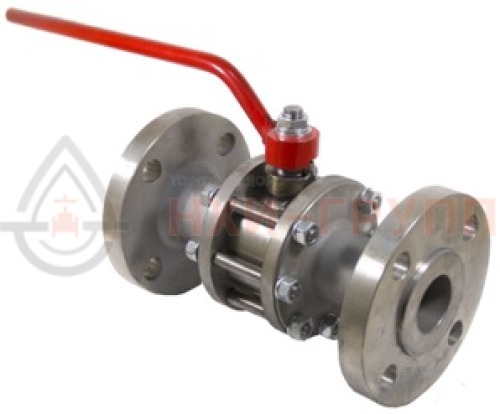 Кран шаровой разборный проходной полнопроходной фланцевый ручной КШ-Р.П.ПП.Ф.Р.НХИ.050.100.03.УХЛ1 DN 50 PN 10,0 МПа, корпус ст. 12Х18Н10Т, класс герметичности «А» по ГОСТ 9544-2015