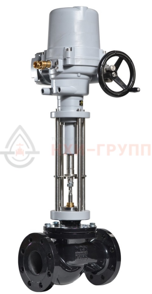 Клапан регулирующий односедельный фланцевый 25ч945п DN 200 PN 1,6 МПа У3 (Kvy - 630? м³/ч) с ЭИМ, корпус чугун