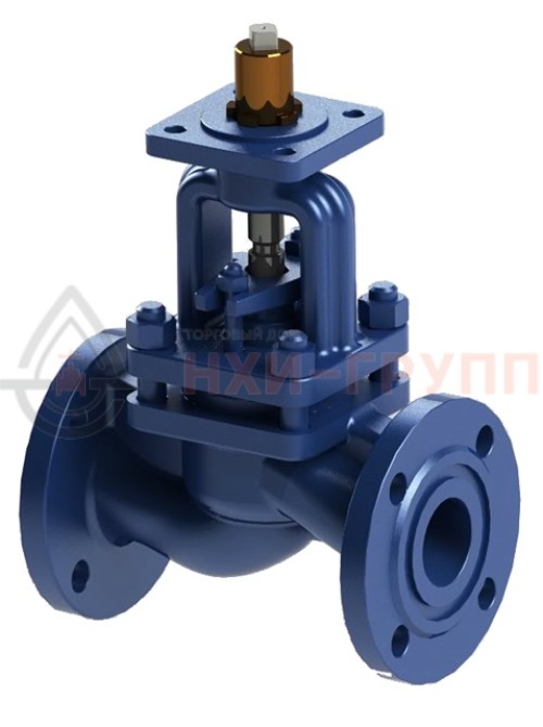 Клапан запорный сальниковый фланцевый под электропривод 15лс918п DN 32 PN 2,5 МПа ХЛ1, корпус ст. 09Г2С, класс герметичности «А» по ГОСТ 9544-2015