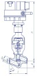 Клапан (вентиль) запорный под приварку с электроприводом (ЭП-З-100-24-А2-05-В-У1) 1с-14-1ЭН DN 10 PN 37,3 МПа Т280 °С, корпус ст. 20